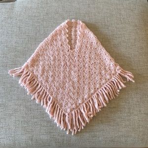 NEW soft knit fringe poncho sweater  4- 7 T kids size
